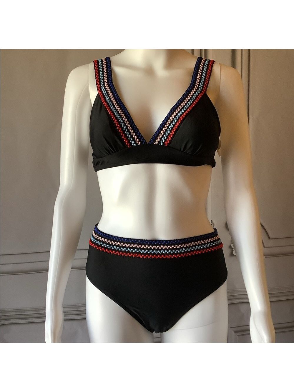 **CUPSHE** Women Bikini Set High Waist V Neck Crochet NWT Small